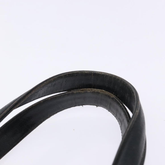 CHANEL Choco Bar COCO Mark Hand Bag Canvas Black Silver CC Auth BA5420