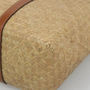 Jimmy Choo Studs Tote Bag Straw Beige Auth BA5421-9