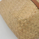 Jimmy Choo Studs Tote Bag Straw Beige Auth BA5421-14