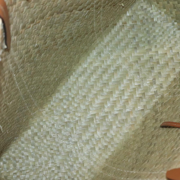 Jimmy Choo Studs Tote Bag Straw Beige Auth BA5421