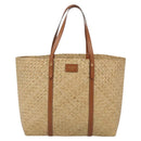 Jimmy Choo Studs Tote Bag Straw Beige Auth BA5421-13