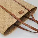 Jimmy Choo Studs Tote Bag Straw Beige Auth BA5421-6