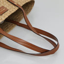 Jimmy Choo Studs Tote Bag Straw Beige Auth BA5421-7