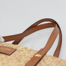 Jimmy Choo Studs Tote Bag Straw Beige Auth BA5421-8