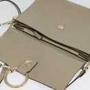 Chloe Fay Shoulder Bag Suede Leather Beige Gold Auth BA5423-10