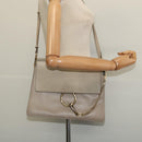 Chloe Fay Shoulder Bag Suede Leather Beige Gold Auth BA5423-23