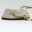 Chloe Fay Shoulder Bag Suede Leather Beige Gold Auth BA5423-4