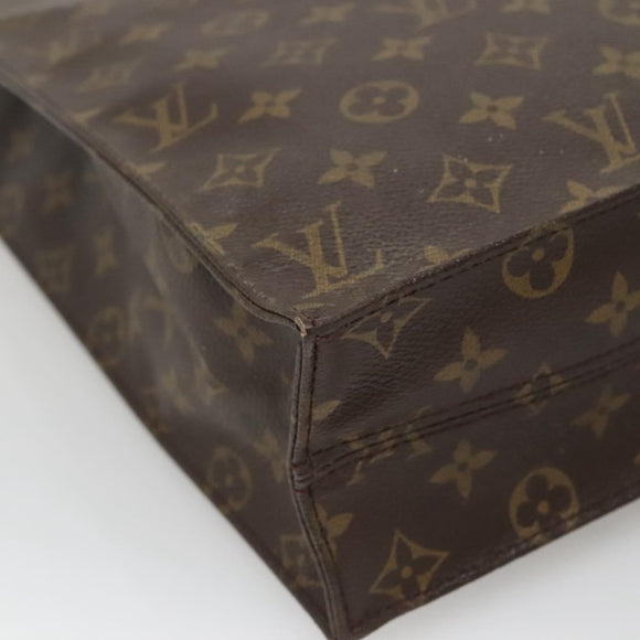 LOUIS VUITTON Monogram Sac Plat Hand Bag M51140 LV Auth BA5428