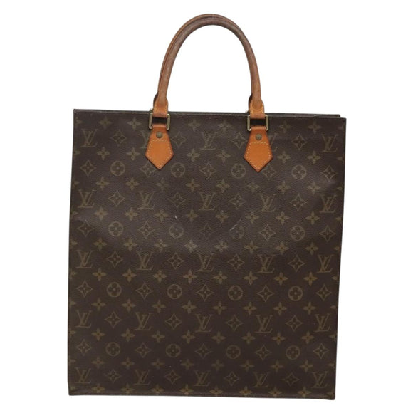 LOUIS VUITTON Monogram Sac Plat Hand Bag M51140 LV Auth BA5428
