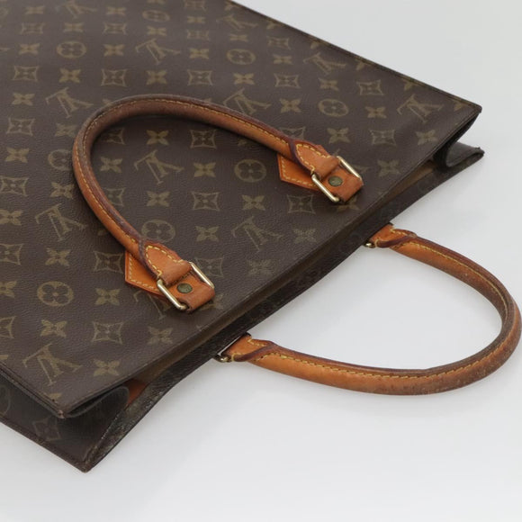 LOUIS VUITTON Monogram Sac Plat Hand Bag M51140 LV Auth BA5428