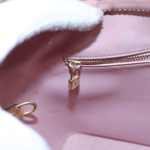 LOUIS VUITTON Monogram Vernis Houston Bag Marshmallow Pink M91302 LV Auth BA543