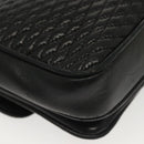 BALLY Quilted Chain Shoulder Bag Leather Black Gold Auth BA5432-12