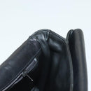 BALLY Quilted Chain Shoulder Bag Leather Black Gold Auth BA5432-18