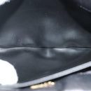 BALLY Quilted Chain Shoulder Bag Leather Black Gold Auth BA5432-20