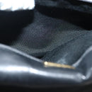 BALLY Quilted Chain Shoulder Bag Leather Black Gold Auth BA5432-21