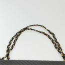 BALLY Quilted Chain Shoulder Bag Leather Black Gold Auth BA5432-8