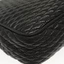 BALLY Quilted Chain Shoulder Bag Leather Black Gold Auth BA5433-16
