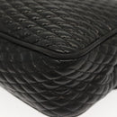 BALLY Quilted Chain Shoulder Bag Leather Black Gold Auth BA5433-17
