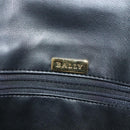 BALLY Quilted Chain Shoulder Bag Leather Black Gold Auth BA5433-18