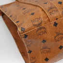 MCM Logogram Vicetos Shoulder Bag PVC Brown Gold Auth BA5434-17