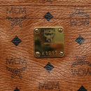 MCM Logogram Vicetos Shoulder Bag PVC Brown Gold Auth BA5434-12