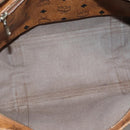 MCM Logogram Vicetos Shoulder Bag PVC Brown Gold Auth BA5434-10