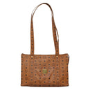 MCM Logogram Vicetos Shoulder Bag PVC Brown Gold Auth BA5434-13