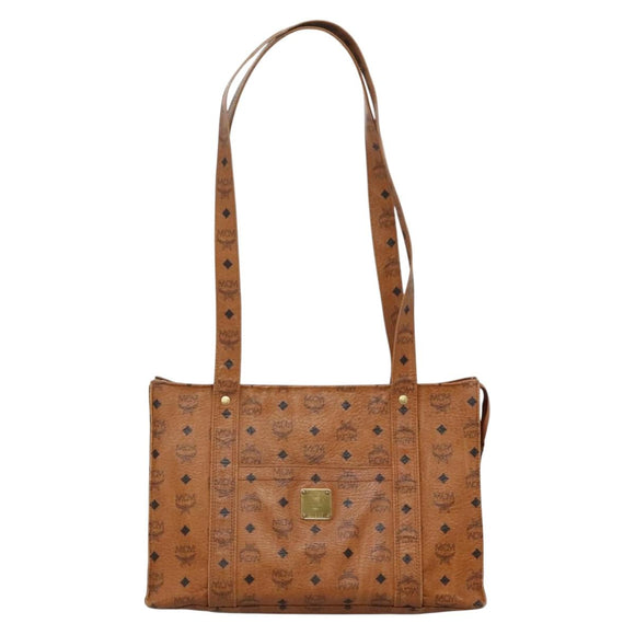 MCM Logogram Vicetos Shoulder Bag PVC Brown Gold Auth BA5434
