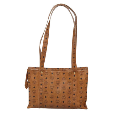 MCM Logogram Vicetos Shoulder Bag PVC Brown Gold Auth BA5434 - 0