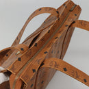 MCM Logogram Vicetos Shoulder Bag PVC Brown Gold Auth BA5434-6