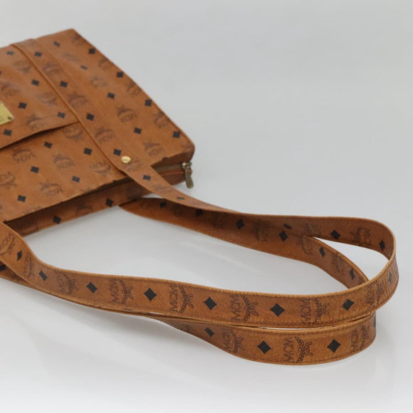 MCM Logogram Vicetos Shoulder Bag PVC Brown Gold Auth BA5434