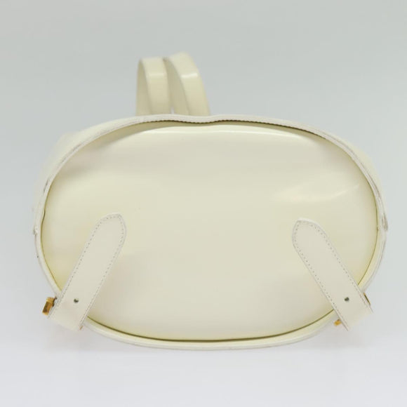 Salvatore Ferragamo Gancini Backpack Patent leather White Auth BA5435