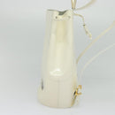 Salvatore Ferragamo Gancini Backpack Patent leather White Auth BA5435-4