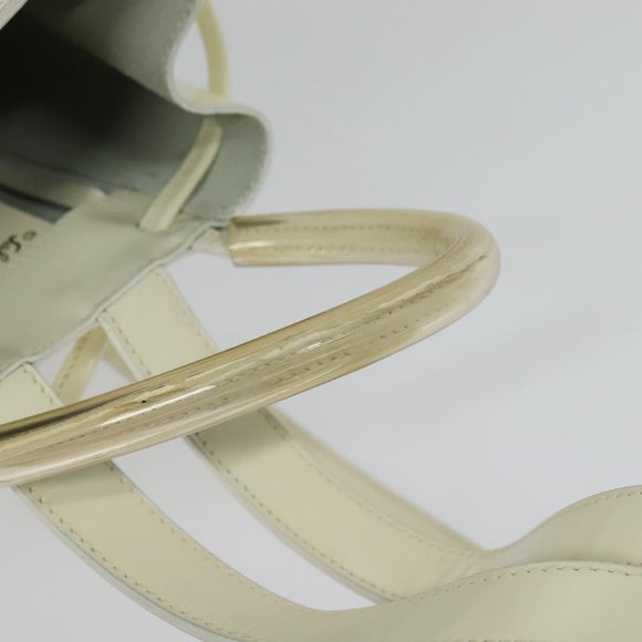 Salvatore Ferragamo Gancini Backpack Patent leather White Auth BA5435