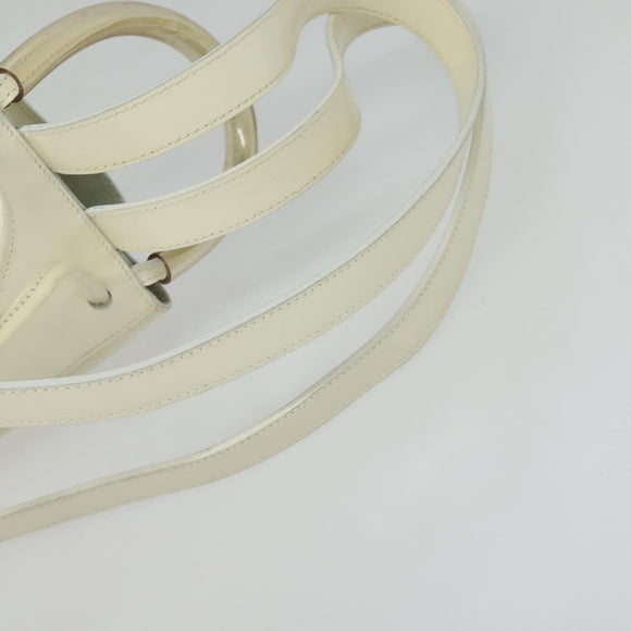 Salvatore Ferragamo Gancini Backpack Patent leather White Auth BA5435