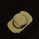 BALLY Shoulder Bag Suede Dark Brown Gold Auth BA5436-14