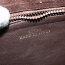 BALLY Shoulder Bag Suede Dark Brown Gold Auth BA5436-16