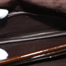 BALLY Shoulder Bag Suede Dark Brown Gold Auth BA5436-17