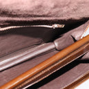 BALLY Shoulder Bag Suede Dark Brown Gold Auth BA5436-18