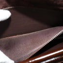 BALLY Shoulder Bag Suede Dark Brown Gold Auth BA5436-21