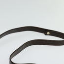 BALLY Shoulder Bag Suede Dark Brown Gold Auth BA5436-8