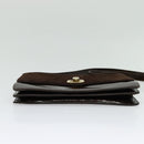 BALLY Shoulder Bag Suede Dark Brown Gold Auth BA5436-9