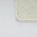 Christian Dior Honeycomb Canvas Chain Shoulder Bag PVC White Gold Auth BA5438-10