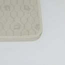 Christian Dior Honeycomb Canvas Chain Shoulder Bag PVC White Gold Auth BA5438-13