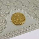 Christian Dior Honeycomb Canvas Chain Shoulder Bag PVC White Gold Auth BA5438-14