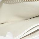 Christian Dior Honeycomb Canvas Chain Shoulder Bag PVC White Gold Auth BA5438-20