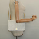 Christian Dior Honeycomb Canvas Chain Shoulder Bag PVC White Gold Auth BA5438-22