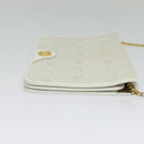 Christian Dior Honeycomb Canvas Chain Shoulder Bag PVC White Gold Auth BA5438-5
