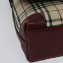 BURBERRY Nova Check Shoulder Bag Canvas Beige Gold Auth BA5440-10