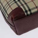 BURBERRY Nova Check Shoulder Bag Canvas Beige Gold Auth BA5440-12